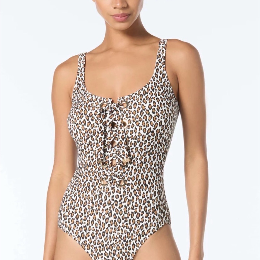 MICHAEL Michael Kors Animal Print Lace-Up Swim🐾